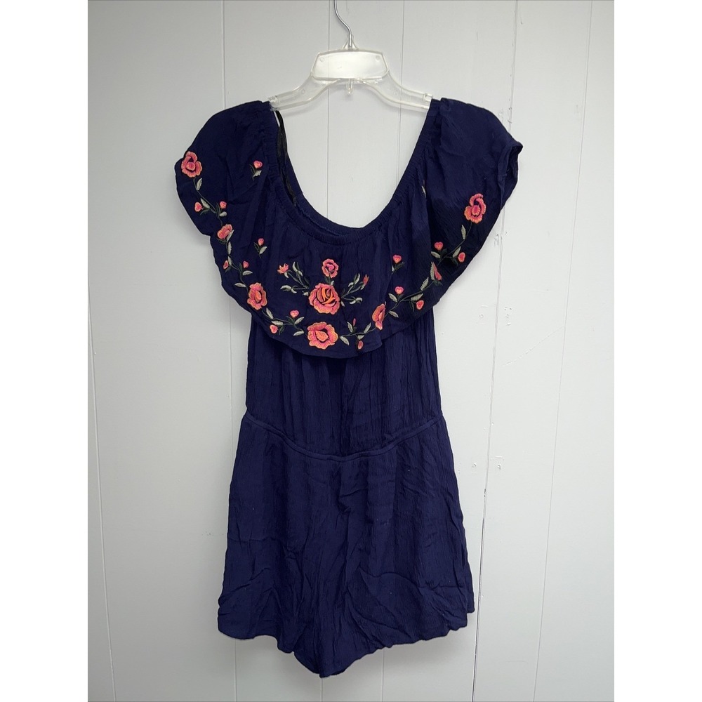 Dizzy Lizzy Romper Junior's Large Navy‎ Floral Women's Floral